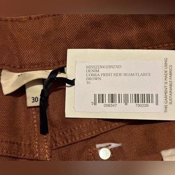 Brown Snake Print Women Jeans - Picture 4 of 4